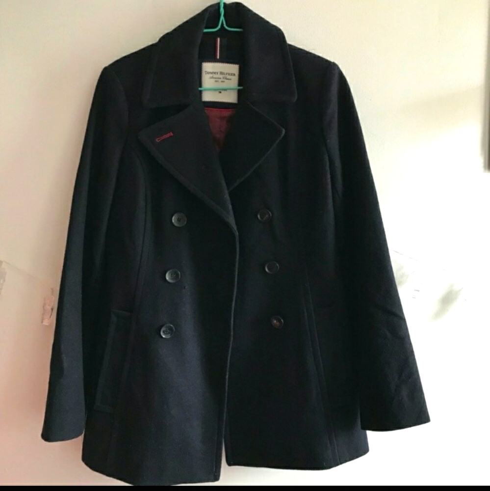 Tommy Hilfiger wool coat navy blue